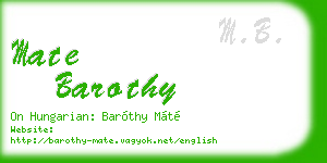 mate barothy business card